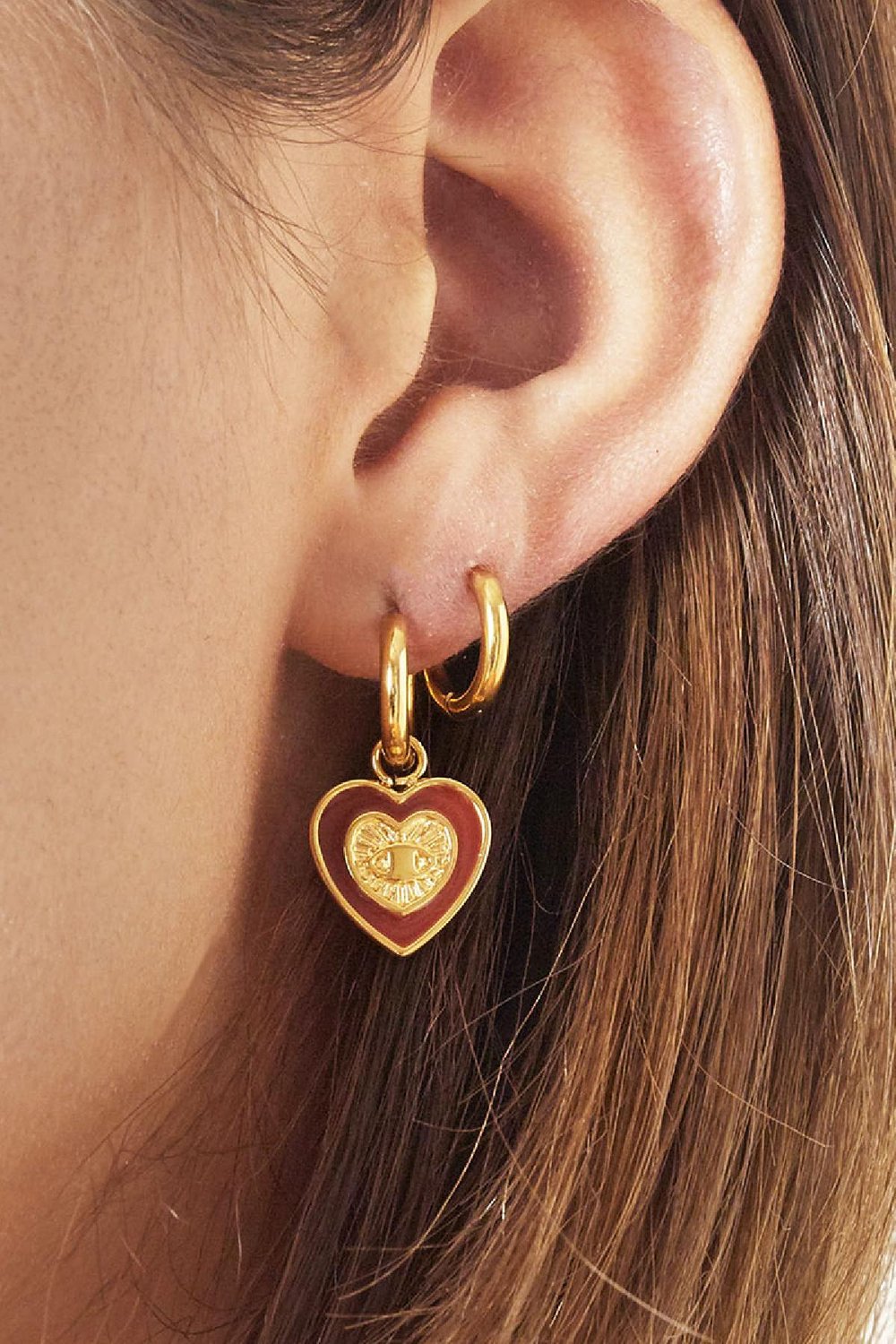 Oorbellen Hearted Eye Donkerblauw Stainless Steel h5Afbeelding2